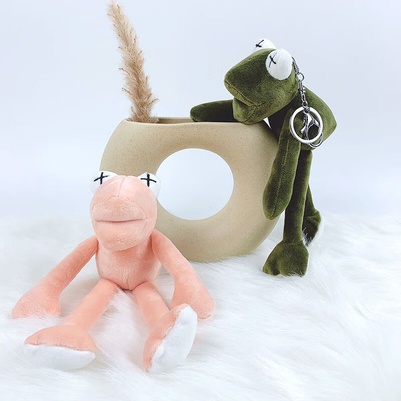韩国ins可爱丑萌长腿青蛙玩偶挂件学生包包挂饰钥匙扣小玩具礼物 绿色