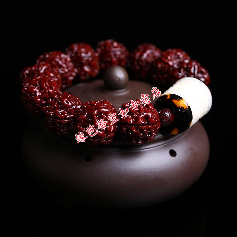 菩提机刷包浆大金刚菩提子文玩佛珠手串念珠男 牛角腾飞款 18mm【图片