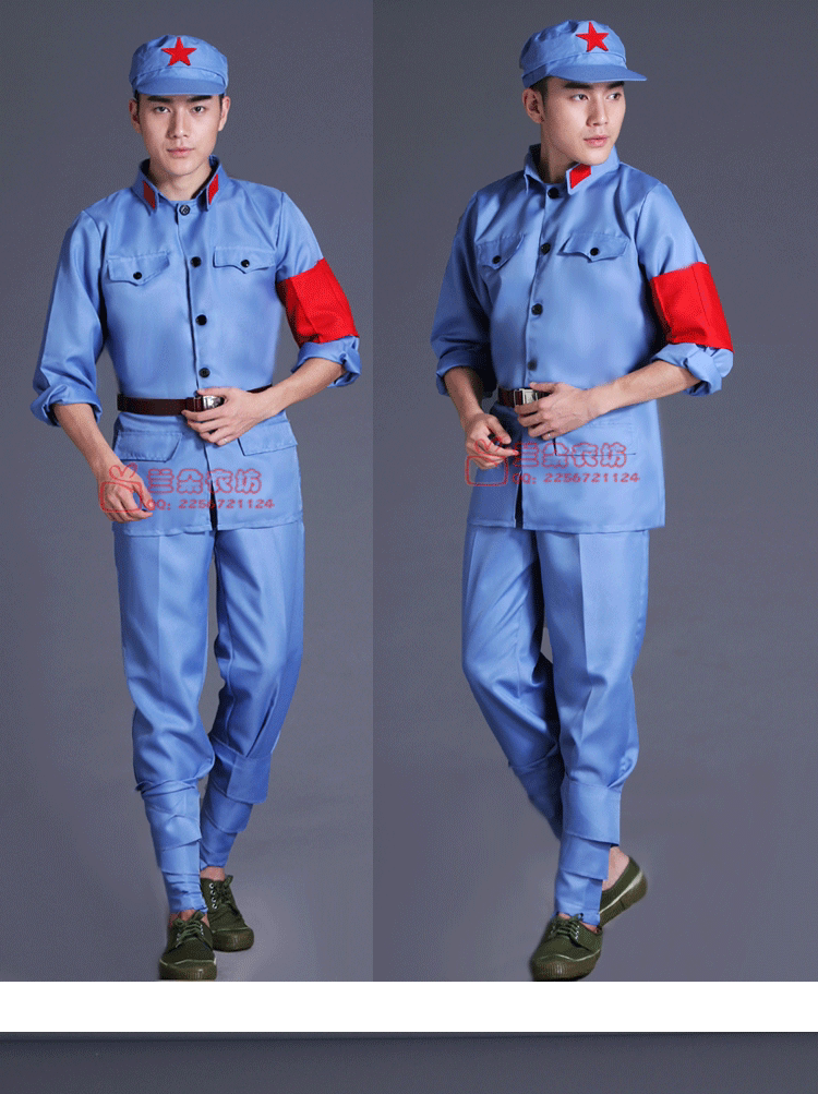 老式怀旧65式老越战老兵文革解放老红军表演出服装 单件上衣 领章