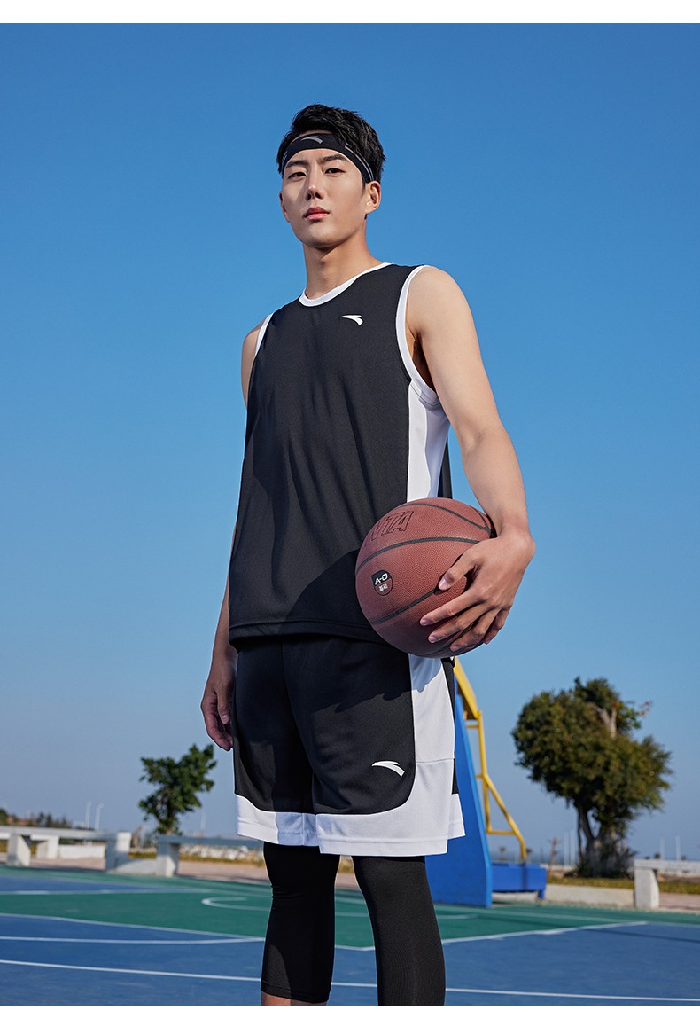 商场同款安踏篮球服套装男夏季新款吸湿透气宽松短袖短裤两件套比赛