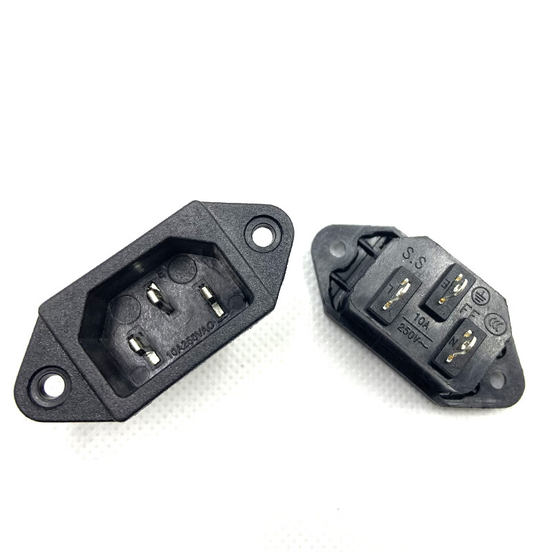 电饭锅配件插座电压力锅电源插头品字三孔3脚插口公座连接口通用定制