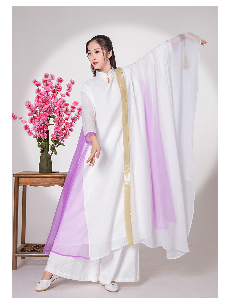 禅舞服女人服装新款女超仙飘逸连衣裙中国风禅意苎麻中式茶服禅服宽松