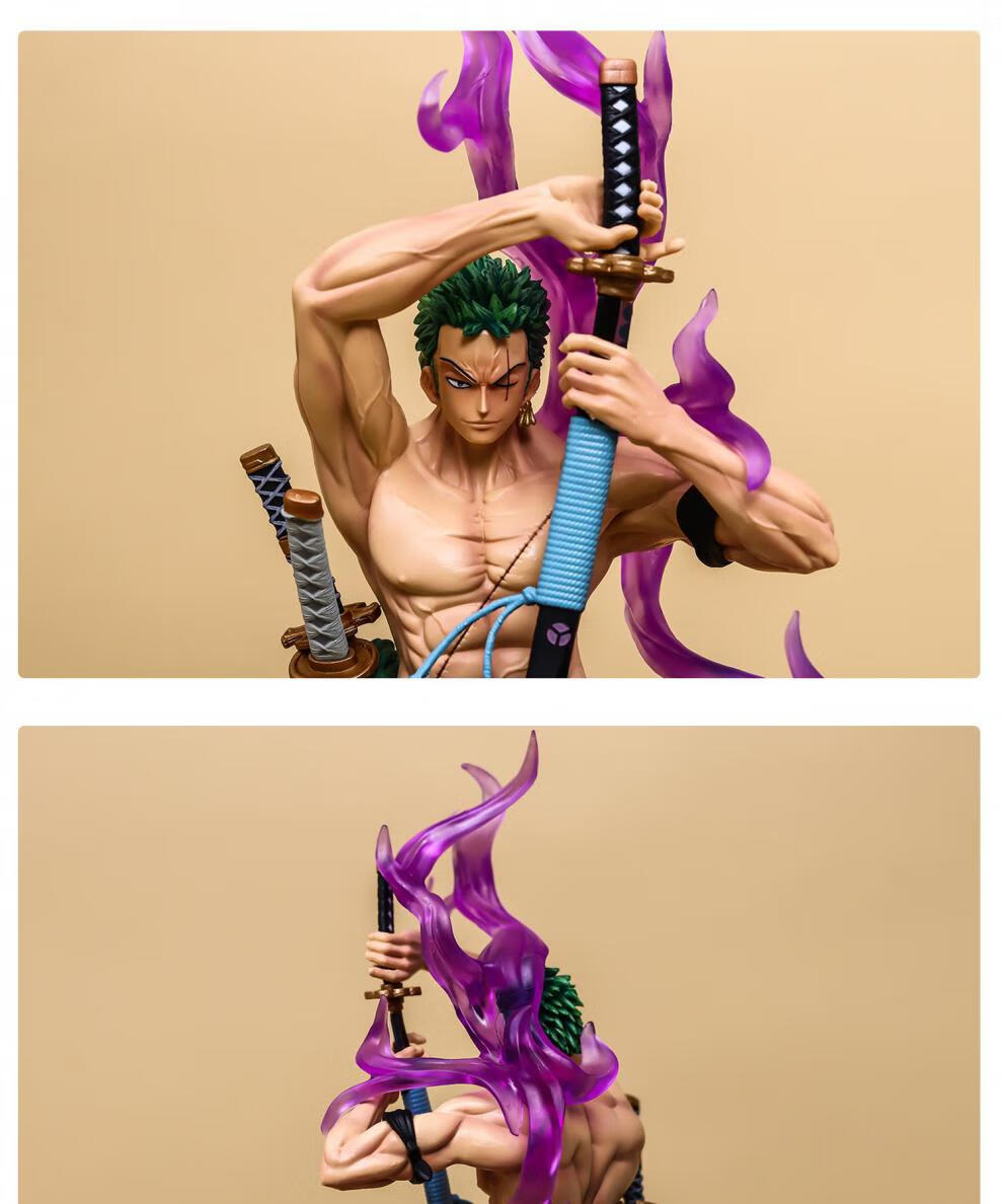 潮流盲盒海贼王gk和之国索隆拔刀阎魔热血大型模型摆件雕像生日礼物