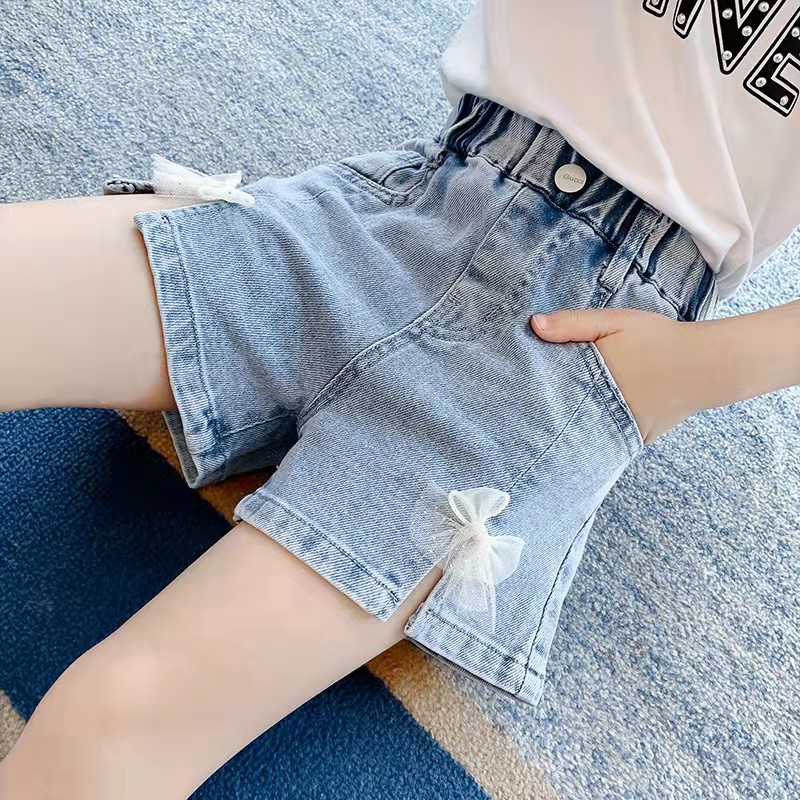 派捷斯童装女童牛仔短裤儿童宽松夏季新款薄宝宝短裤中大童女孩热裤