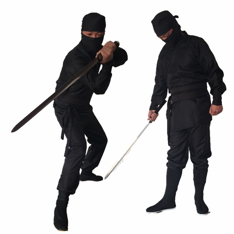 鸢夫人古装蒙面服 刺客服夜行衣忍者男女黑衣人武侠盗贼勇士唐装 黑色