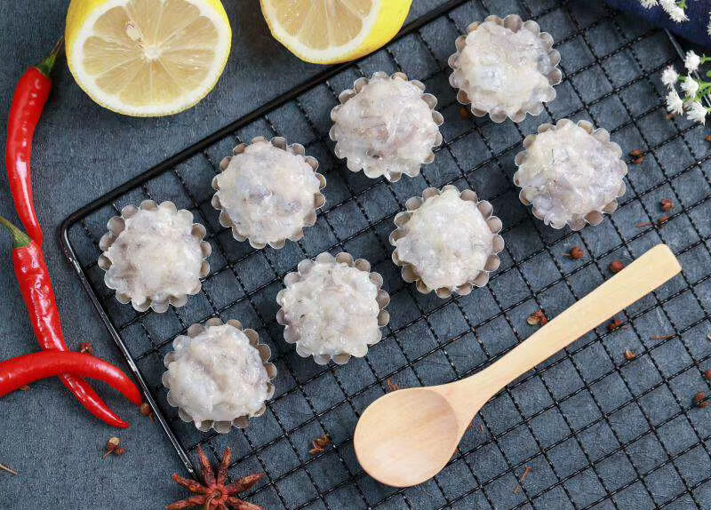 锡纸烤虾滑烤肉店专用95%虾仁手打虾滑圆形锡箔纸烧烤半成品海鲜