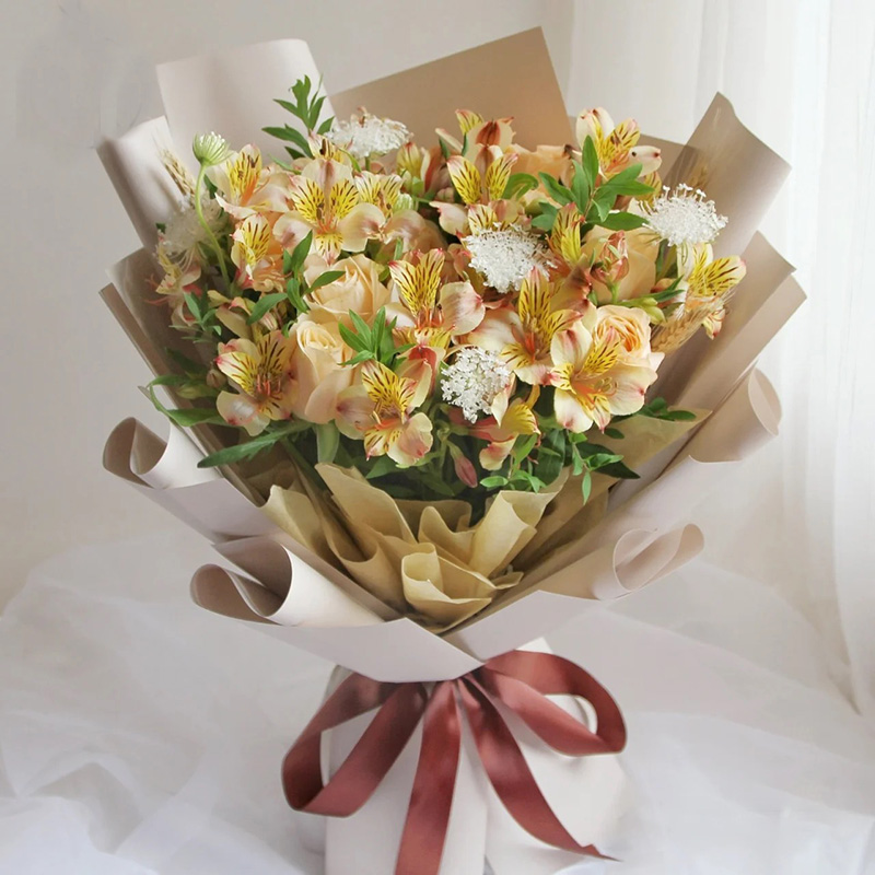 钰尚水仙百合花束北京天津广州花店鲜花同城速递送闺蜜领导朋友专人送