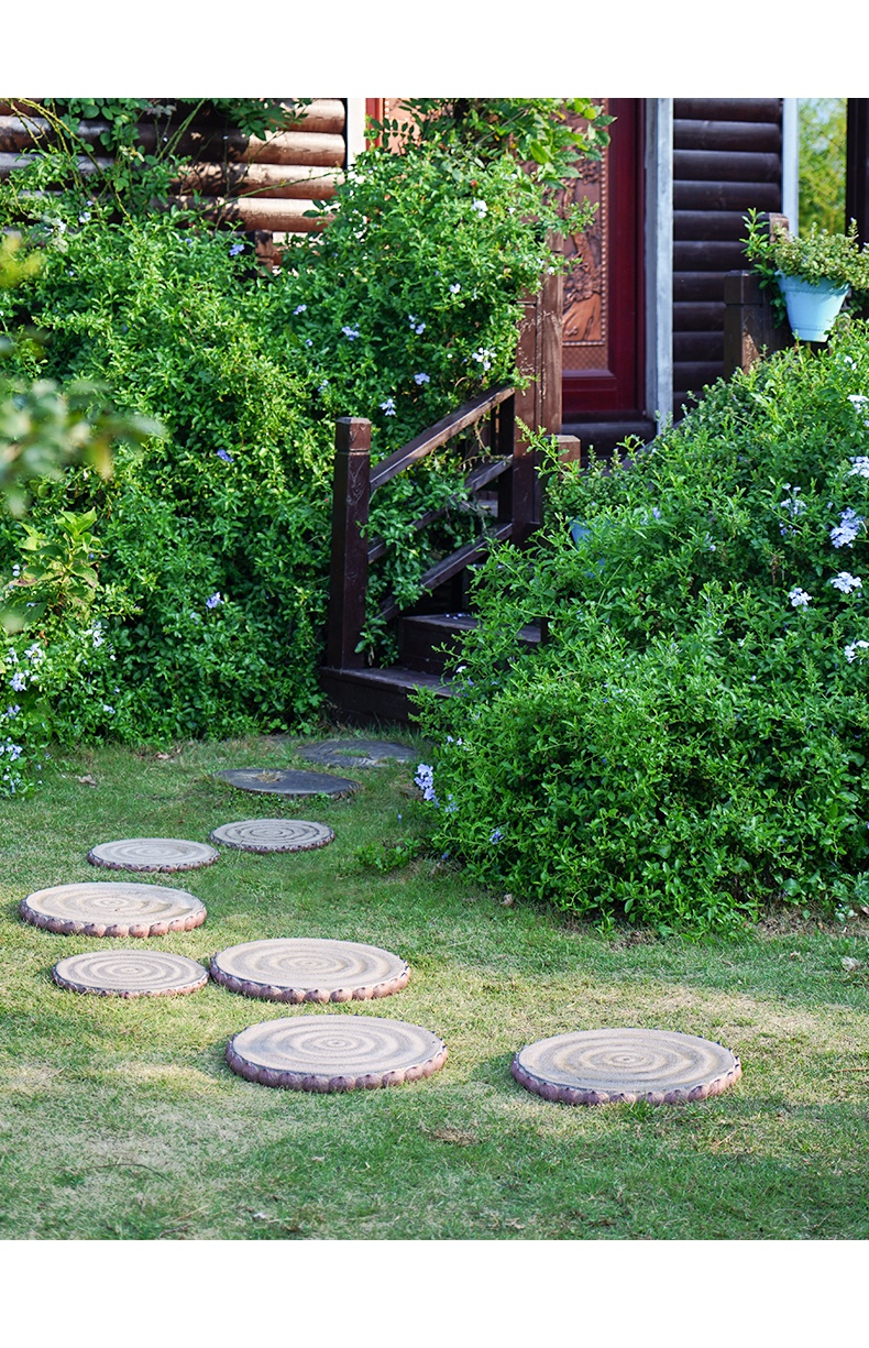 创意花园脚踏石别墅庭院装饰摆件垫脚石户外花园草坪汀步石步步生莲