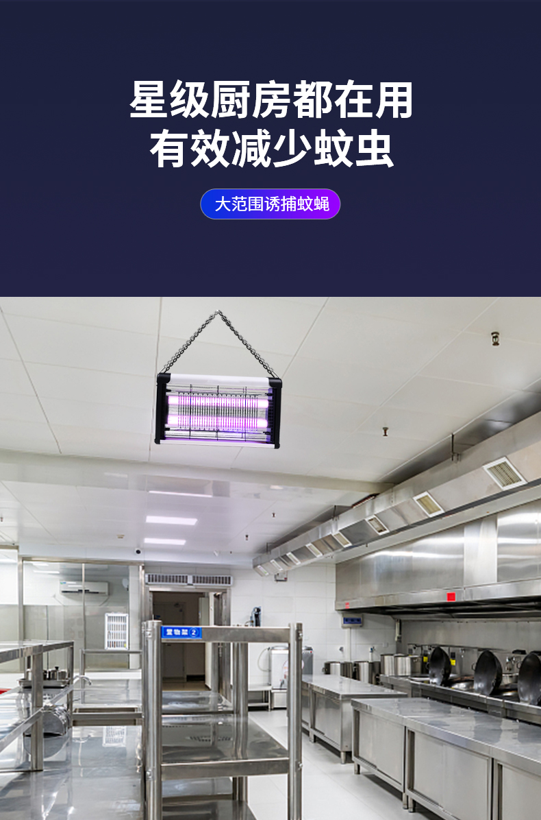 香奈儿灭蚊灯餐厅饭店用式商用灭蝇灯商铺挂墙壁家用驱苍蝇蚊子神器4