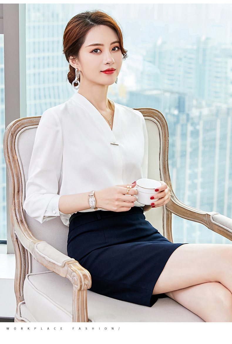 售楼部客服工作服高端职业套装女春秋季2020新款时尚气质长袖西装衬衫
