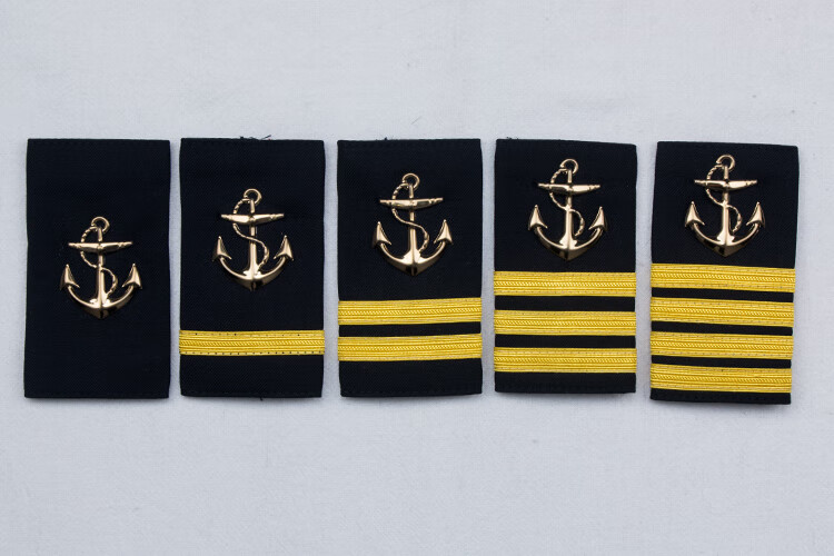 小米(mi)通用肩章海员船员船长肩章船锚螺旋桨臂章绒布海运航海绣线