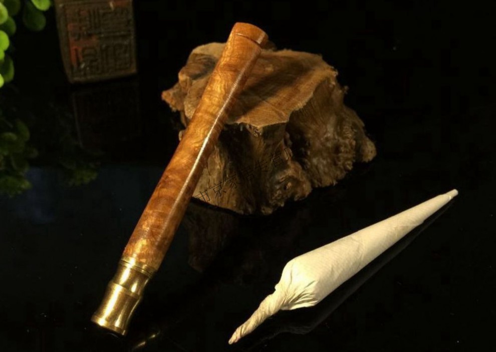 麻梨实木烟嘴过滤烟头老式旱烟手卷烟丝卷烟袋烟锅可清洗男士滤嘴全长