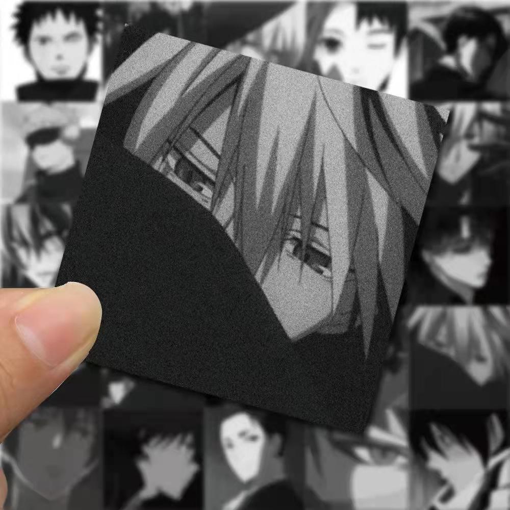 黑白二次元动漫男主头像贴纸个性动漫校章水杯笔记本装饰贴画防水