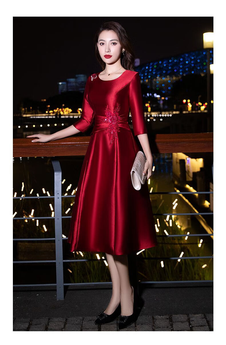 婆婆装婚礼服高贵2022新款喜婆婆敬酒服婚礼婚宴装年轻妈妈晚礼服裙