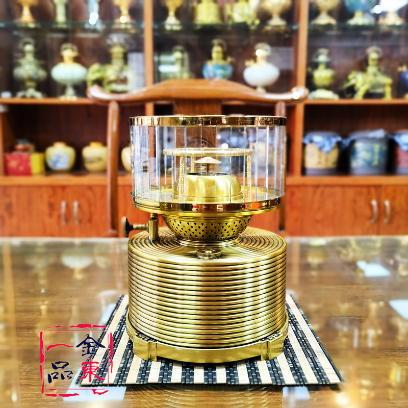 煤油灯空气灯纯铜 中式复古潮汕茶具 烧水煮茶炉 品茗功夫茶 金色 小
