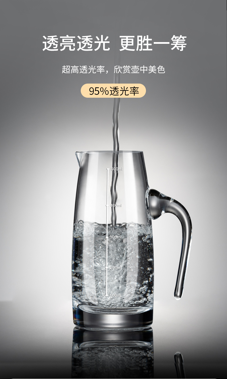 水晶玻璃分酒器白酒饭店家用透明装酒扎壶100毫升带刻度2两醒酒器