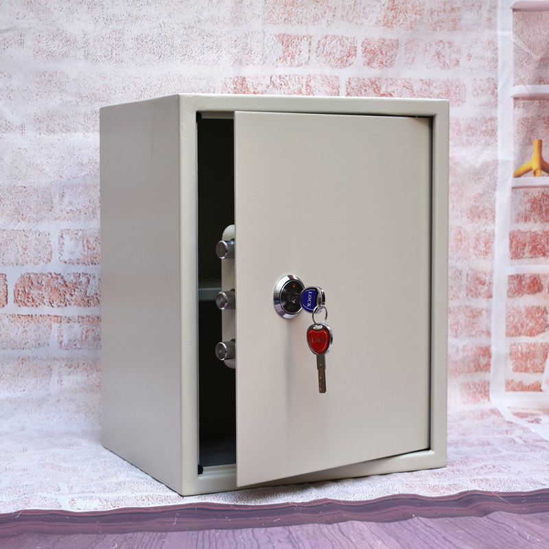 防盗双锁小型老式机械老人家用保险箱办公保险柜钥匙保管箱456020型