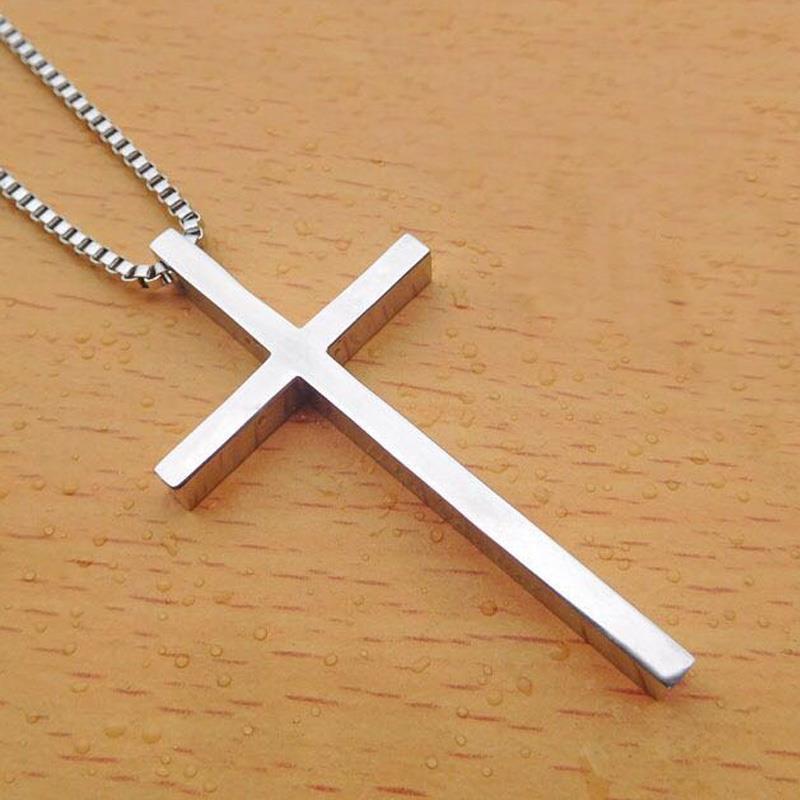 abstractlifebeyond黄家驹同款钛钢不变色立体十字架项链颈链毛衣链