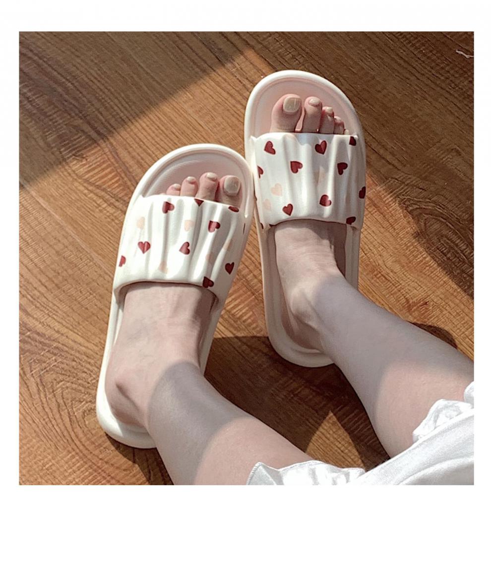 踩屎感拖鞋女浴室拖鞋女夏季室内居家用防滑踩屎感软底可爱凉拖鞋白色