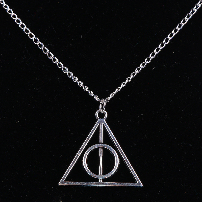 哈利波特周边电影卢娜死亡圣器项链吊坠钥匙扣不可旋转生日礼物 项链