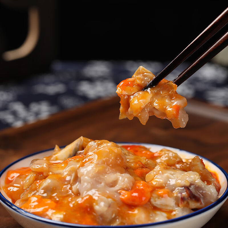 蟹糊8a蟹糊6a蟹糊家宴蟹糊咸蟹糊蟹酱蟹糊宁波红膏蟹糊梭子蟹海鲜玻璃