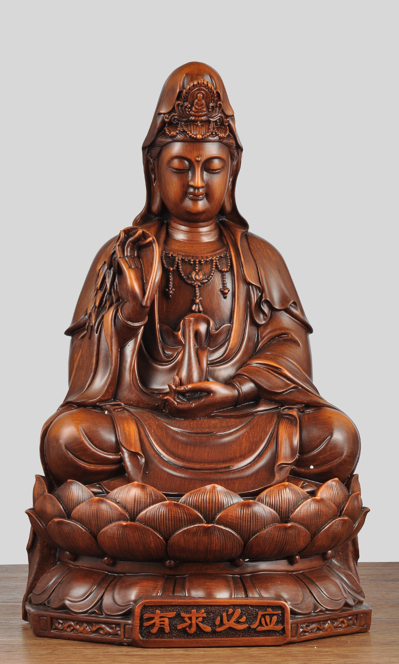 观音佛像摆件招财客厅玄关神台供台自在观世音菩萨佛堂寺庙居家供奉大