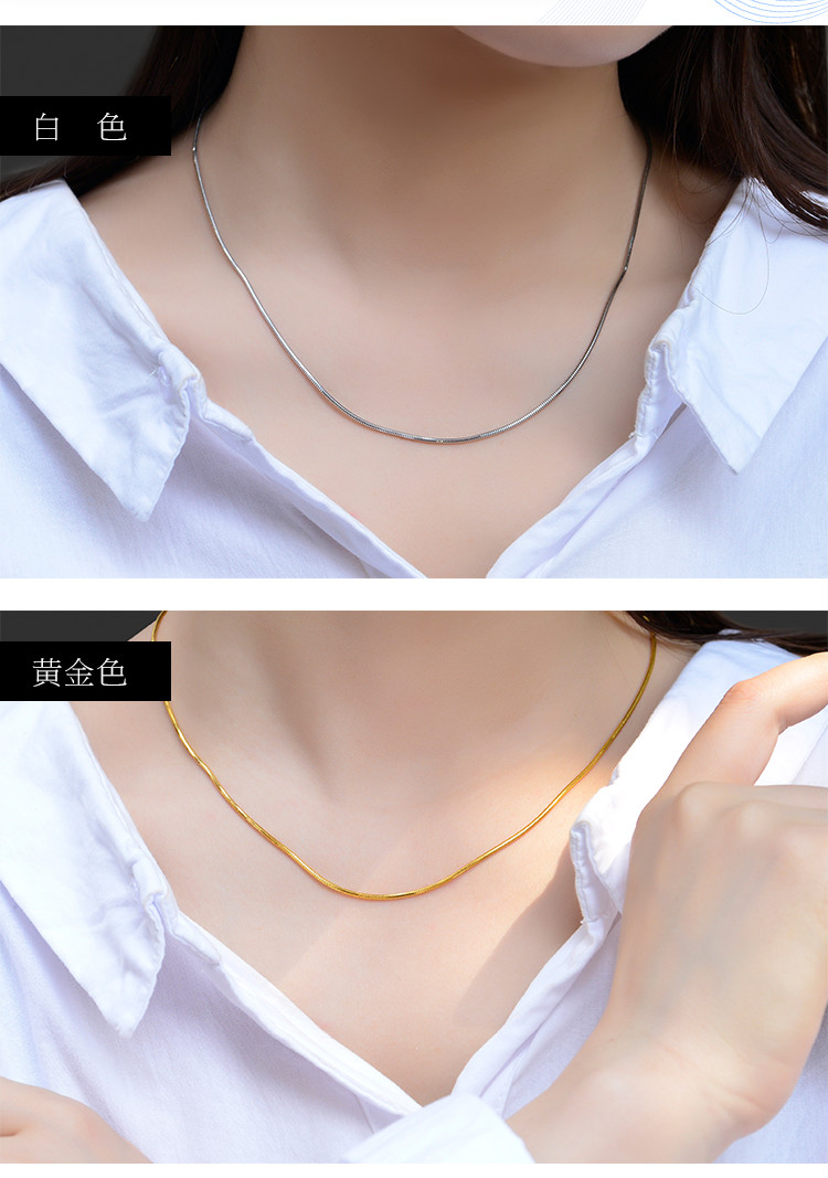 钧弘18k金黄金玫瑰金龙骨项链百搭素链玫瑰金50cm6克