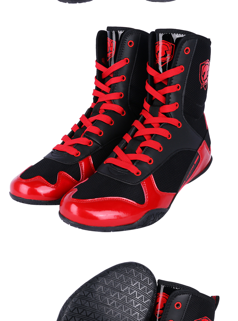 2022新款比赛训练拳击鞋高帮拳击鞋长靴男女散打鞋搏击鞋格斗鞋训练