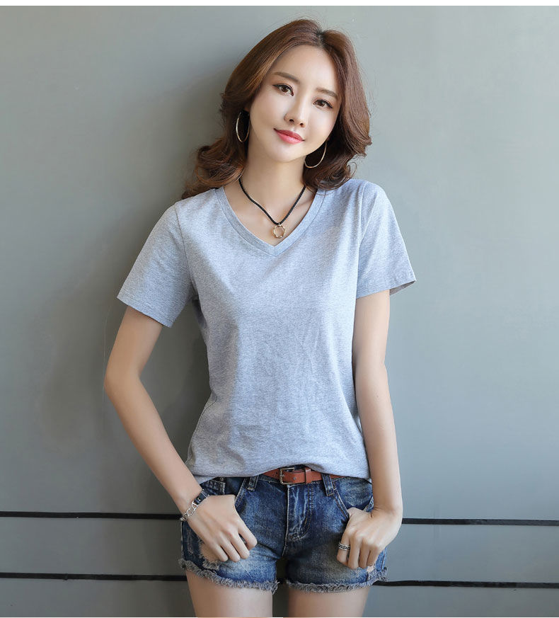 meixueyan品牌女装短袖棉t恤女2022夏季新款宽松休闲显瘦纯色气质上衣