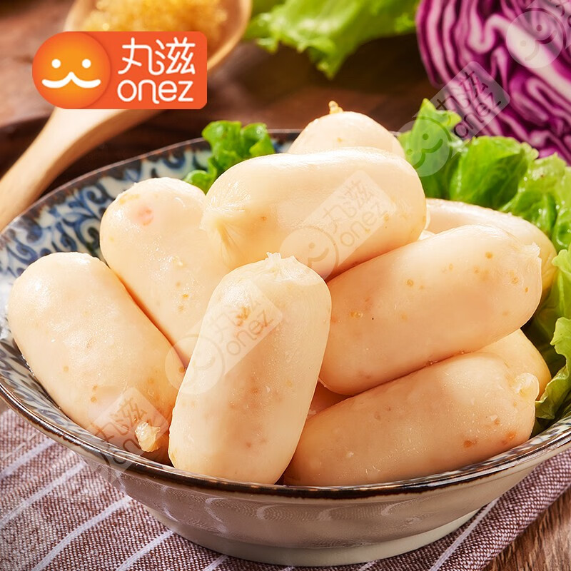 丸滋香肠关东煮火锅食材香肠原味手工猪肉肠黑胡椒香肠鱼子福袋墨鱼