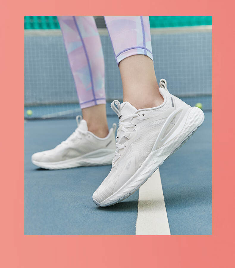 动力巢科技特步女鞋运动鞋女跑步鞋秋季回弹轻便跑鞋子动力巢白色36