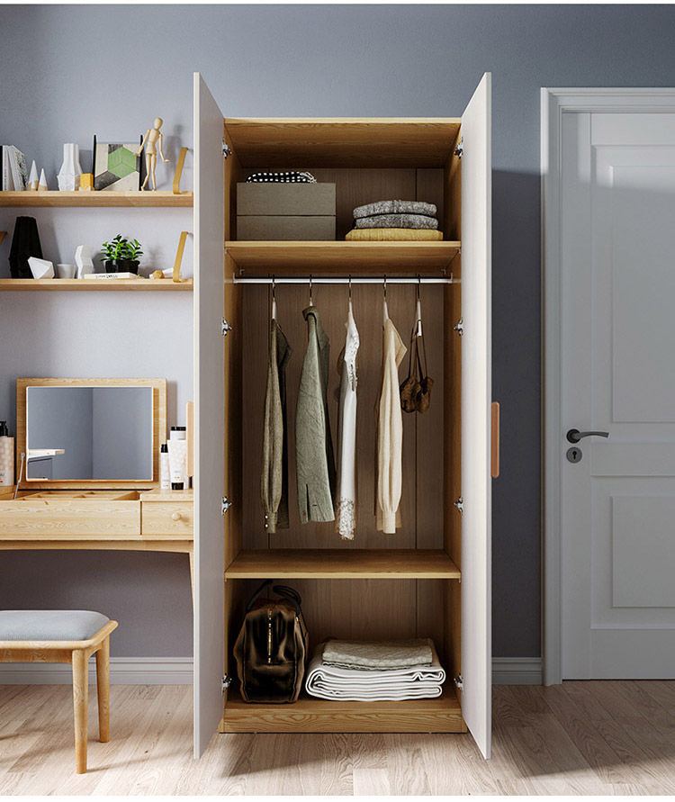 卧室衣柜主卧小衣柜单人家用卧室主卧双开门衣柜现代简约开门储物柜子