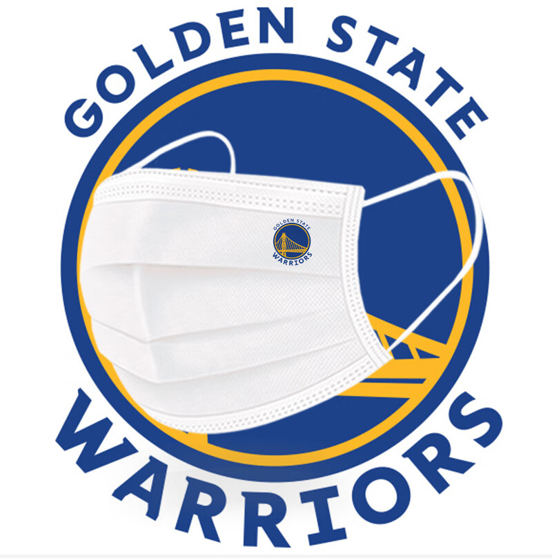 勇士队球迷篮球口罩球队元素一次性口罩kn95定制印logo印图案 勇士