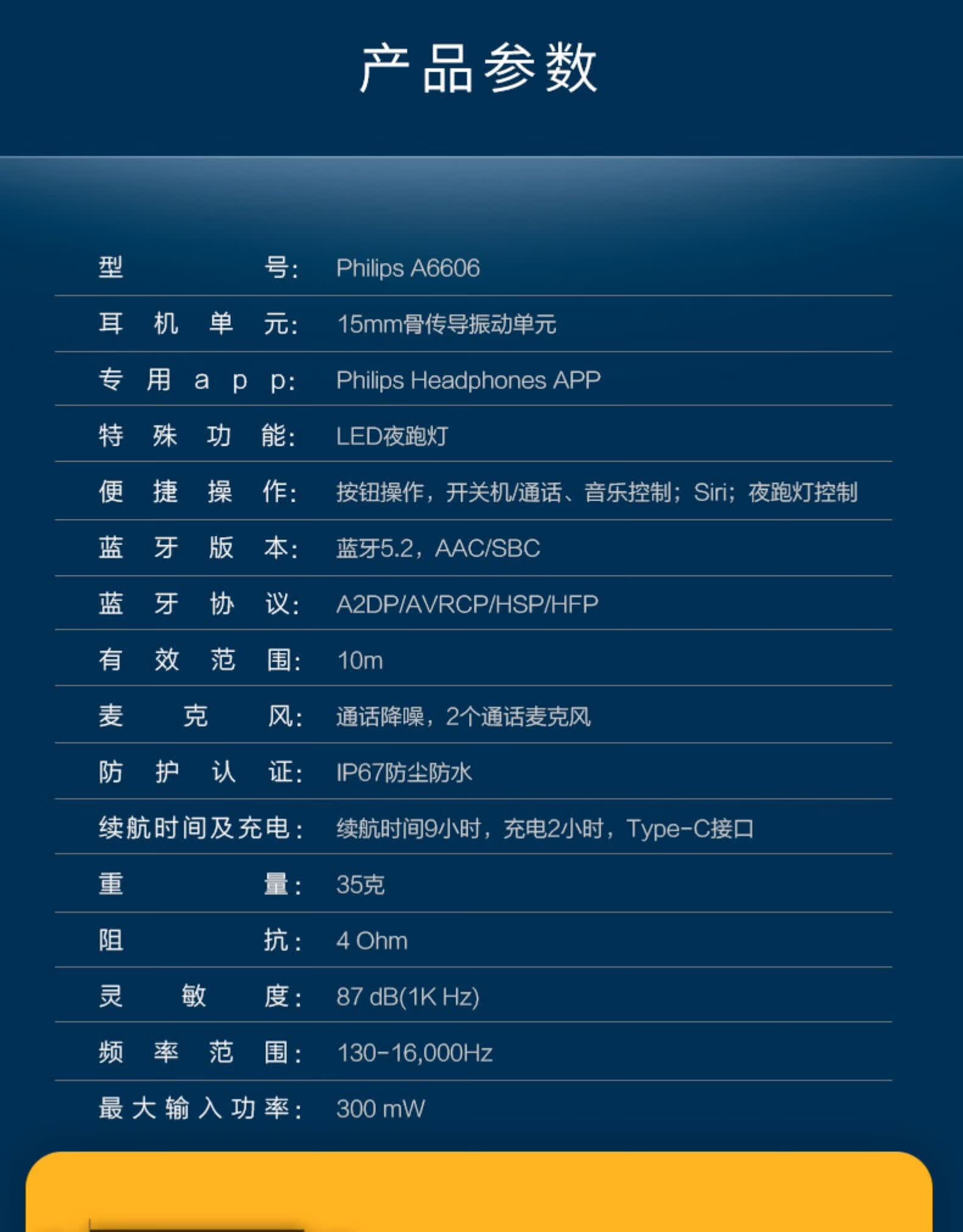 飞利浦(philips) 骨传导蓝牙耳机真无线运动跑步听歌防水型耳麦降噪