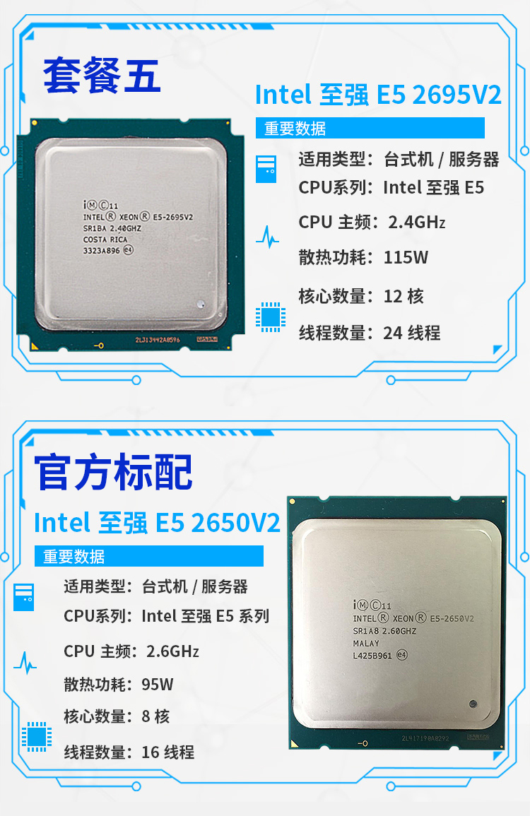 intel至强e52660v22670v22680v22690v22695265套餐二