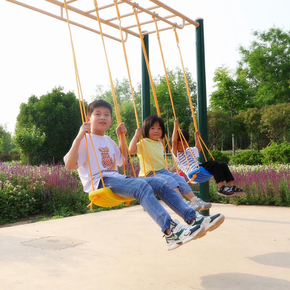 儿童室内户外大弯板秋千外荡秋千加厚加大成人易携带秋千加大座板蓝色