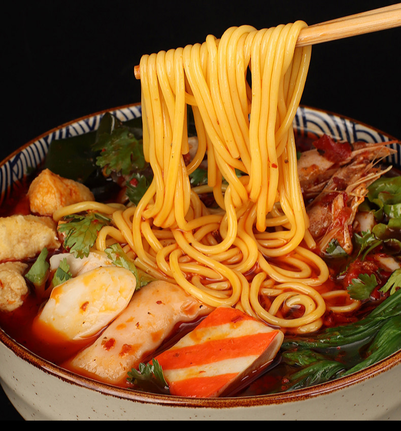 5斤东北玉米面条粗粮商用麻辣烫碴条荞麦黄面条鲜拉面1斤装5包家用