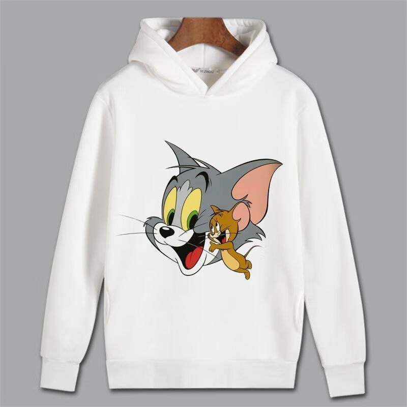 猫和老鼠tom汤姆猫动漫周边连帽加绒套头卫衣情侣装亲子装秋冬季15s