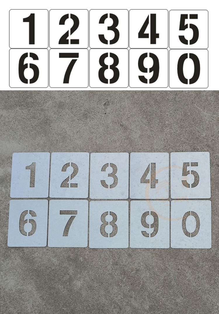 37个中英文数字镀锌铁放大号喷漆模板车牌汽车喷字0到9数字镂空字母小