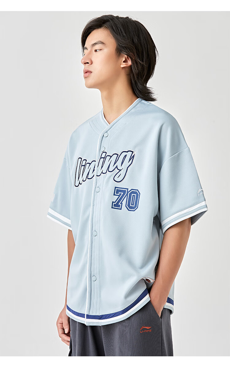 lng中国选手李宁联名短袖棒球服男 2020新款薄款t恤 休闲开衫外套