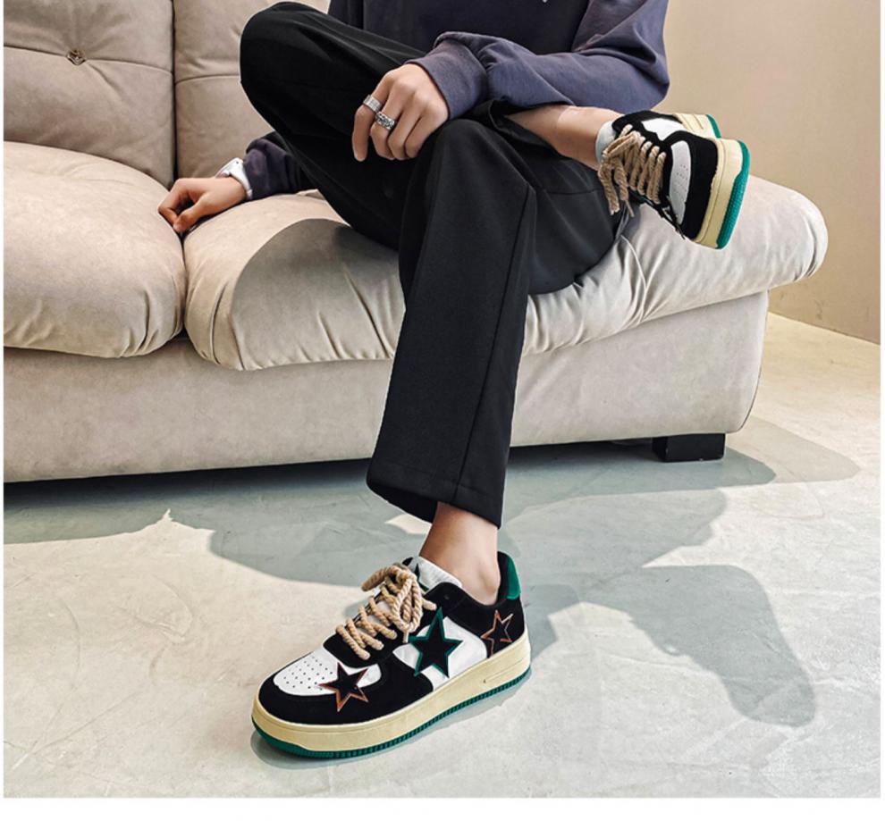 鞋恶智造 春季ins港风星星板鞋男学生小众韩版潮流百搭休闲运动潮鞋子
