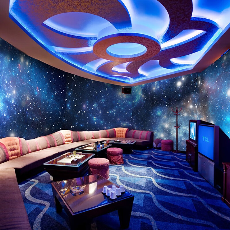 3d个性星空壁纸吊顶天花板墙布ktv酒吧包厢背景墙纸立体装饰壁画 (整