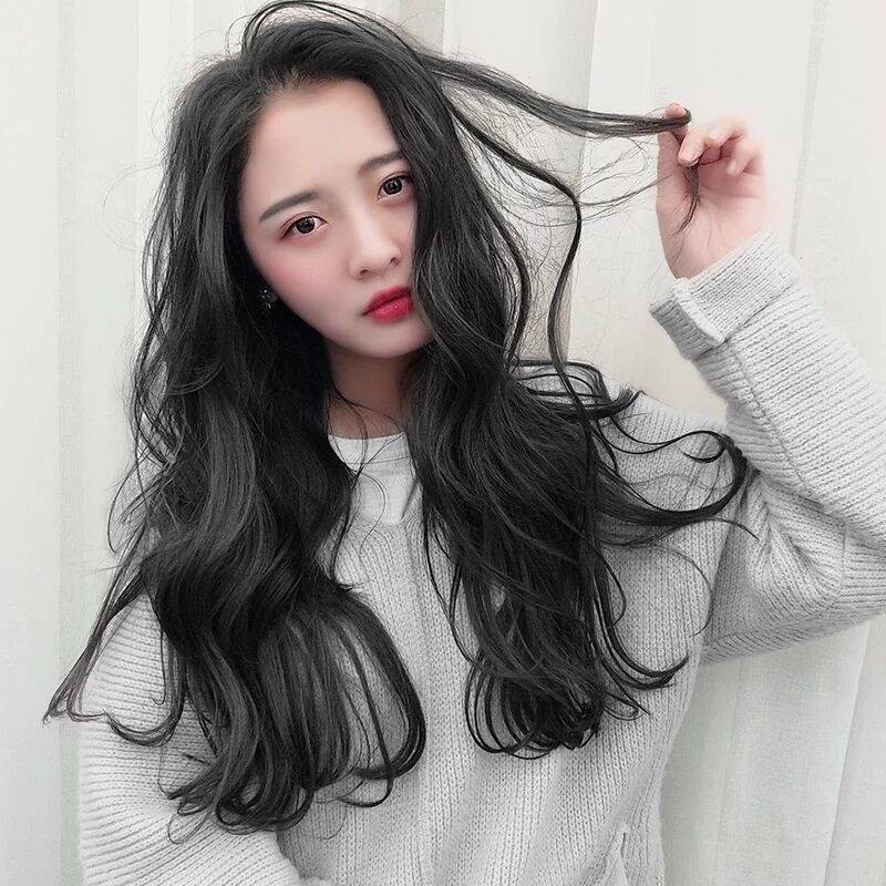 韩版发套假发女长卷发大波浪长发非u型马尾半头套垫发隐形接发补发片