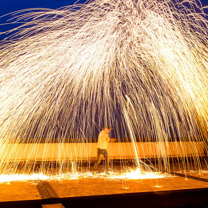 【甩花二代】钢丝棉烟花打铁花铁丝烟花户外网红手甩手摇甩花 礼盒装