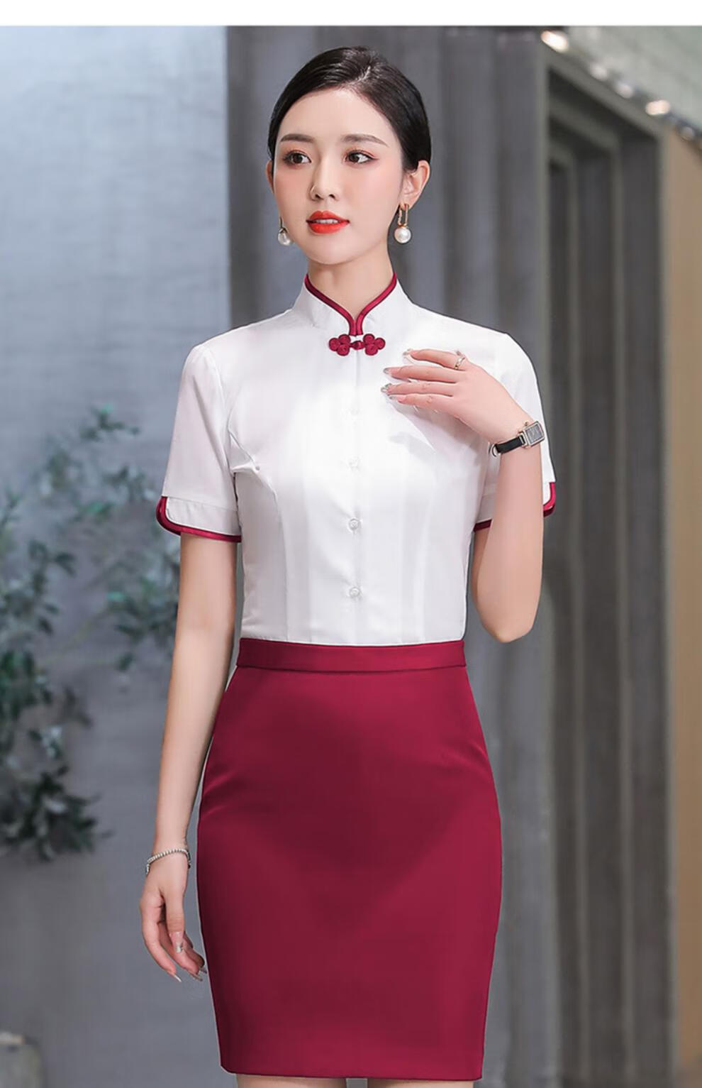 空姐制服职业套装高端海航女时尚气质2022春秋款套裙珠宝酒店前台工作