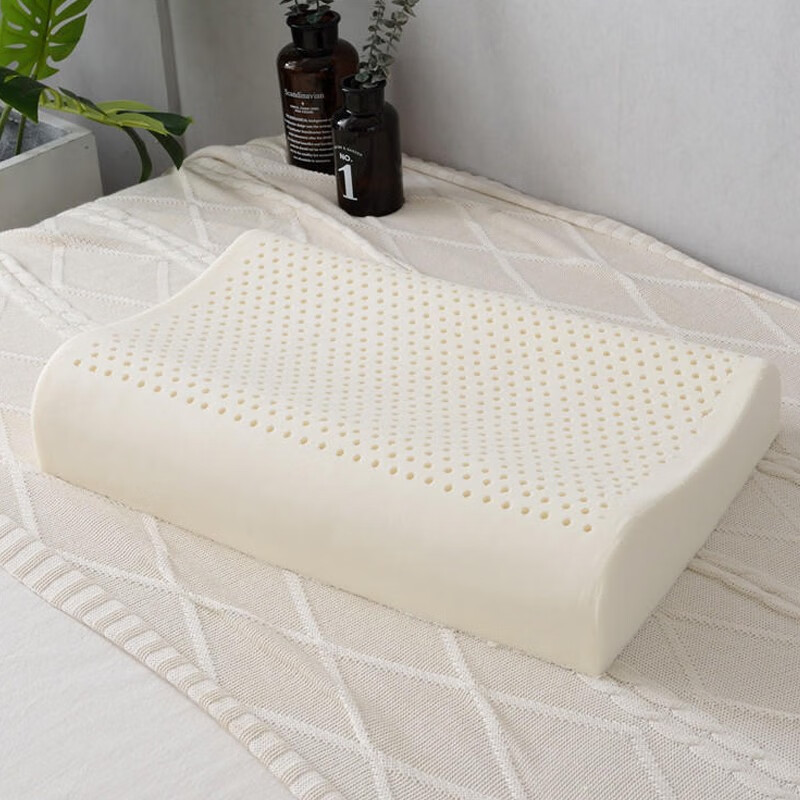 麦琪娜枕头枕芯泰国进口天然乳胶枕头柔软透气舒适护颈椎枕头曲线乳胶