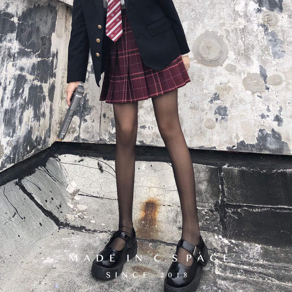 压力裤美腿瘦腿袜日系黑丝薄款袜子jk学姐辣妹连袜裤性感情趣 肉色 薄