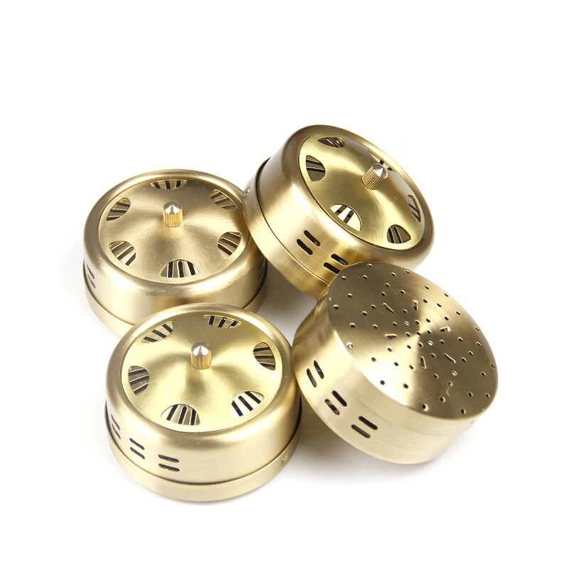 铜质艾灸盒带布套加厚铜制随身灸艾柱艾条温灸盒艾灸器具熏艾炙盒a903