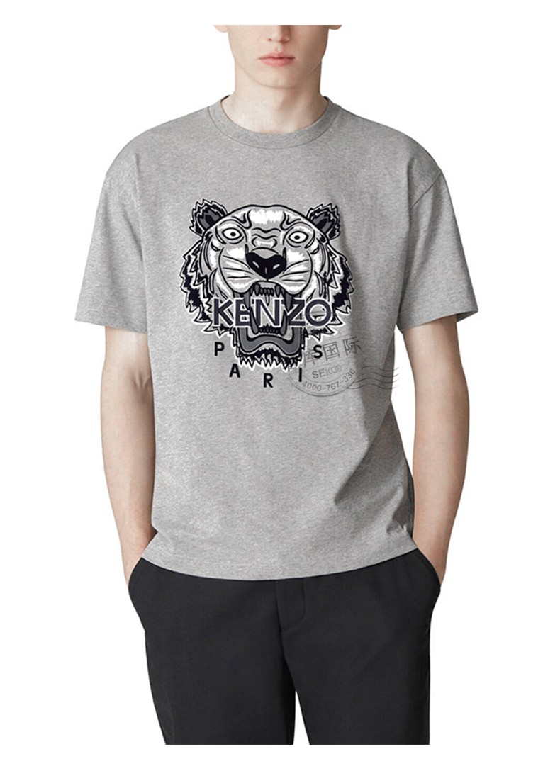 老虎印花图案圆领夏季短袖5ts065 4yv 94 灰色 xl【图片 价格 品牌