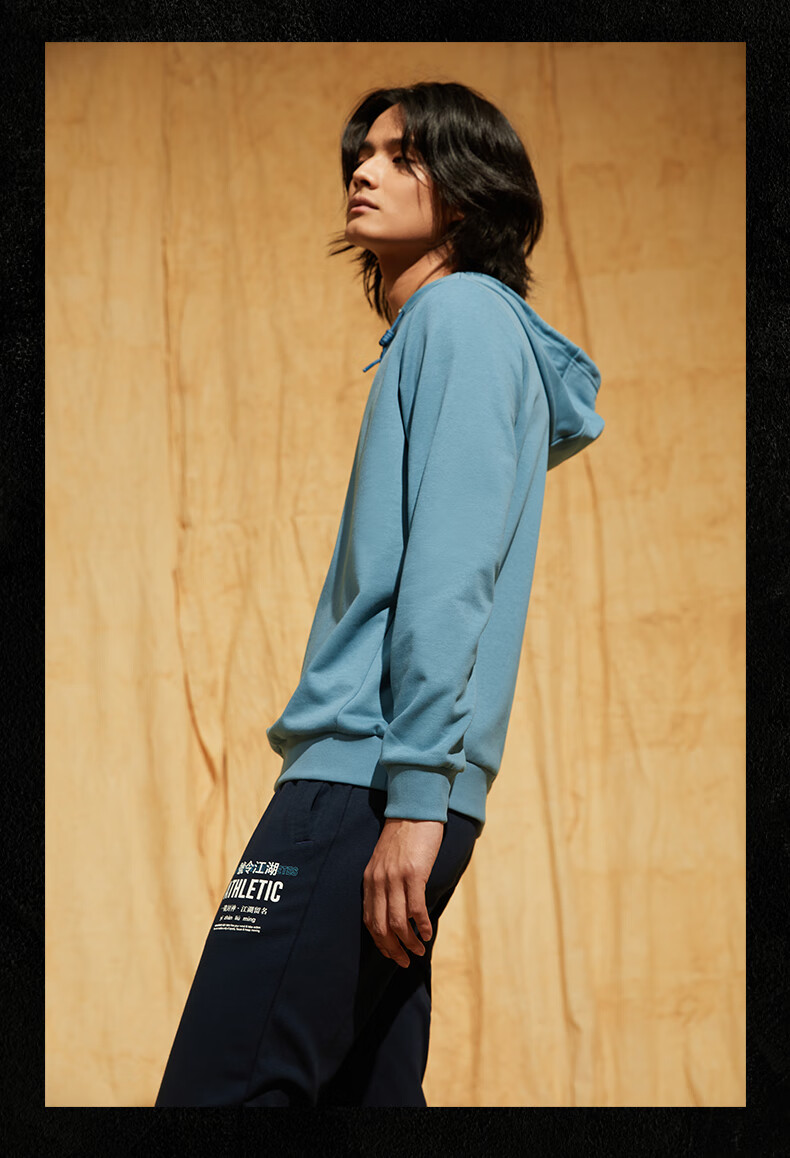 安踏 综训系列 连帽卫衣男运动21春季新品带帽运动卫衣男针织休闲上衣